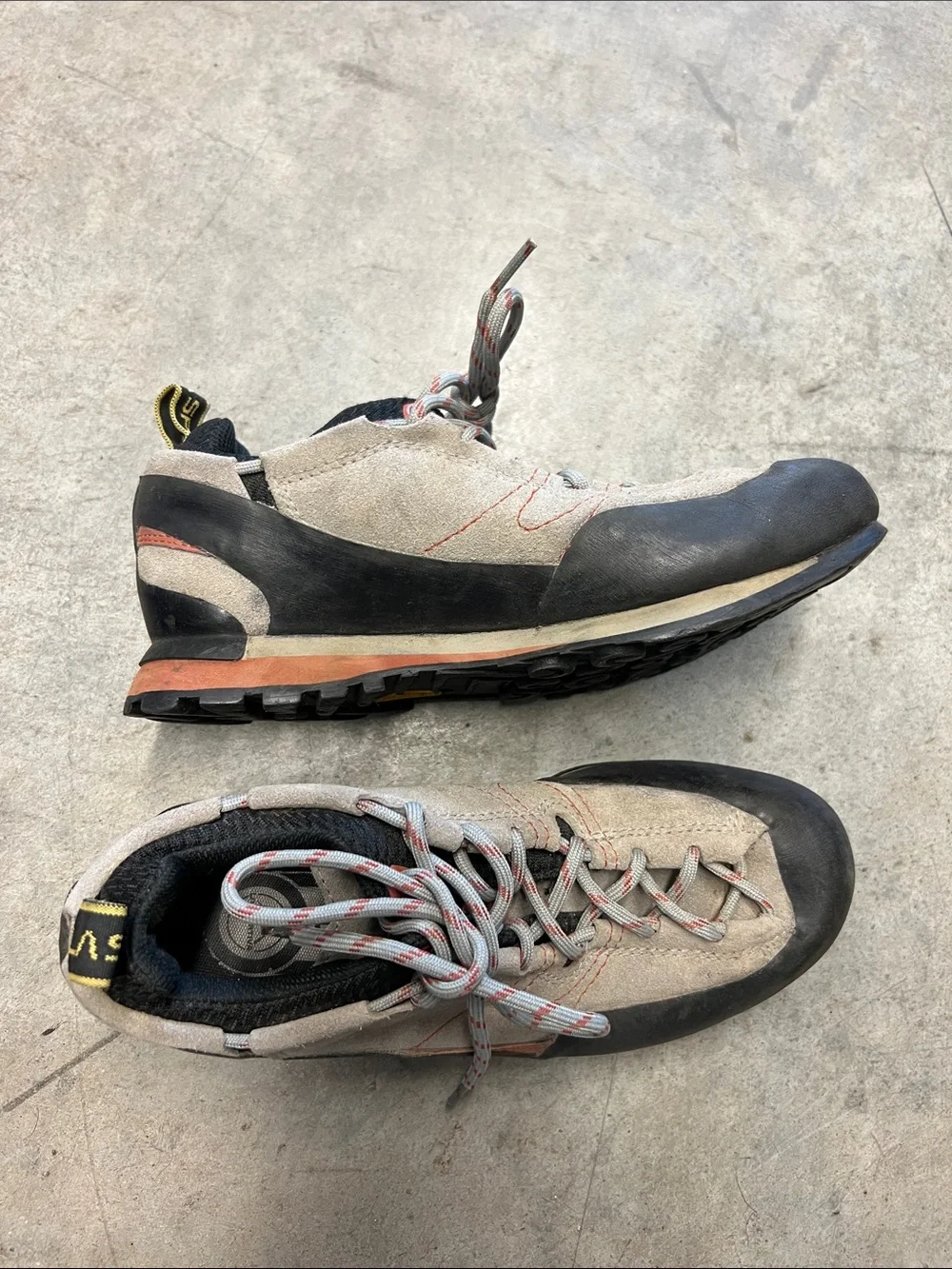 La Sportiva Men’s Beige and Black Approach Boots with Orange Accents